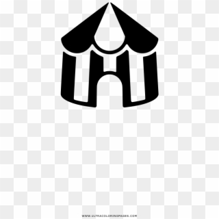 Circus Tent Coloring Page - Emblem Clipart