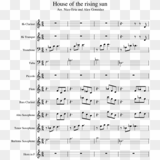 House Of The Rising Sun Sheet Music Composed By Wood - Penguin Promenade Clarinet Sheet Music Clipart