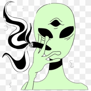 Alien Sticker - Dibujo De Alien Fumando Clipart