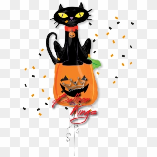Black Cat - Black Cat Cartoon Halloween Clipart