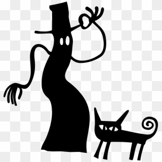 Ghost With Black Cat Vector File Image - Boogeyman Kids Clipart