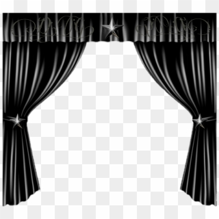 Black Sticker - Theatre Curtains Clipart