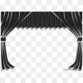 Curtain Clipart Black And White - Theater Curtain - Png Download