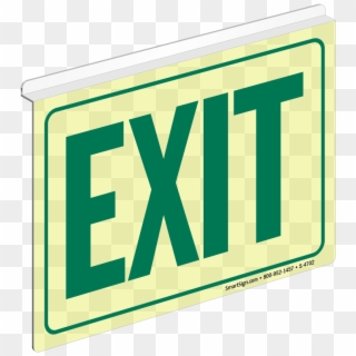 Green Exit Glow Z-sign For Ceiling - Sign Clipart