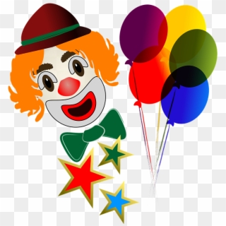 Clown Face With Balloons - Clown Clipart