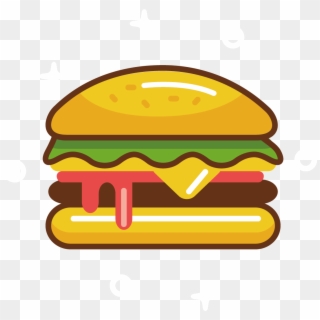 Junk Food Clipart Food Product - Hamburger - Png Download