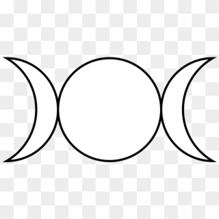 Triple Goddess Waxing Full Waning Symbol - Circle With Two Moons Clipart