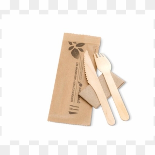 Wooden Knife Fork Napkin Set - Wood Clipart