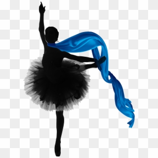 Silhouette Of A Ballerina With Scarf - راقصة باليه Clipart