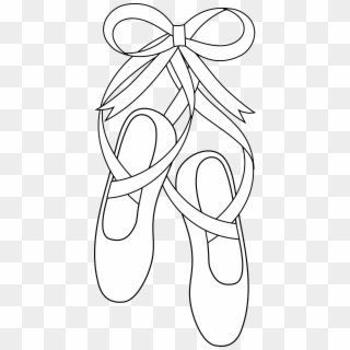 Cartoon Ballet Shoes - Ballet Shoes Clipart Black And White - Png Download