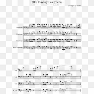 20th Century Fox Theme Sheet Music Composed By Arannged - James Bond Trombone Quartet Clipart