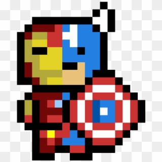 My Pixelart Of Captain America - Pixel Art Black Widow Clipart