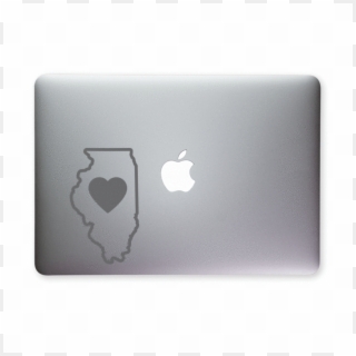 Illinois Love Outlined Sticker For Macbooks And Apple - Apple Clipart