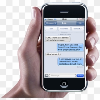 Hand Holding Iphone - Iphone Hand Text Message Clipart
