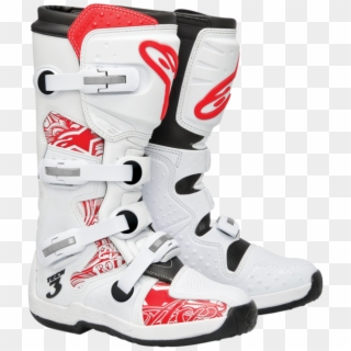 Alpinestars Tech 3 Boots 3 Wt/rd Usa Size 7 201307 - Alpinestar Mx Boots White Clipart