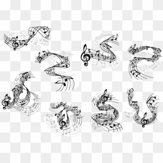 Musical Note Clef Clave De Sol Notes - Musical Stave Silhouette Clipart