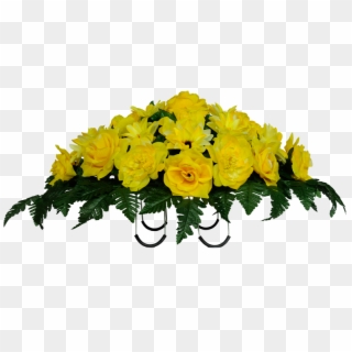 Yellow Rose & Dahlia Mix - Yellow Rose Funeral Arrangement Clipart