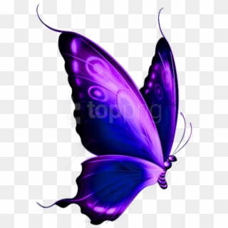 Free Png Download Transparent Blue And Purple Deco - Transparent Background Butterfly Clipart
