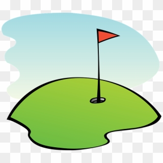 Golf Tee Clip Art - Golf Green With Flag - Png Download
