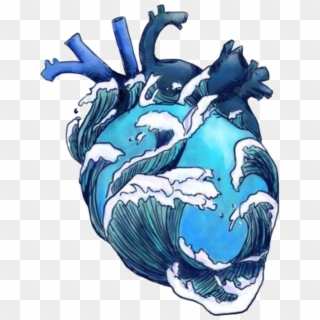 #blue #heart #sea #waves #freetoedit - Beneath The Waves Heart Clipart