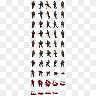 Edited The Doom 64 Zombie Sprites To Have The Player's - Realistic Zombie Sprite Sheets Clipart