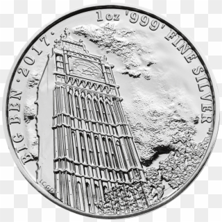 Landmarks Of Britain 2017 Big Ben 1 Oz Silver Coin - British Landmark Coins Clipart