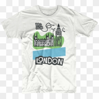 Big Ben And Parliament London T-shirt - Kaos Punk Warna Putih Clipart