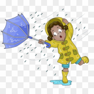 Rain Images Cartoon - Rain And Wind Clipart - Png Download