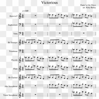 Victorious Sheet Music Composed By Panic At The Disco - Naruto Main Theme Viola Clipart
