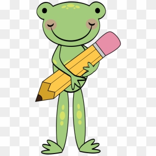Frog With Pencil Clipart - Png Download