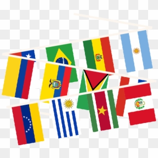 South America Multi Nation Bunting - Statistical Graphics Clipart