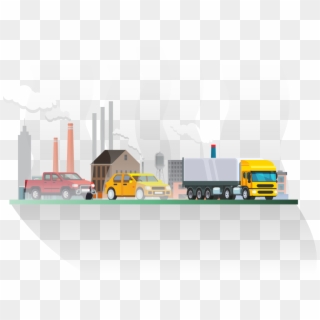 Pollution Clipart Transportation Technology - Polluted City People Animated - Png Download