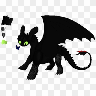 Toothless With A Butterfly - Dragon Clipart
