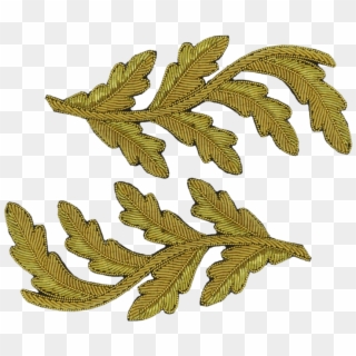 Hand Embroidered Gold Oak Leaf Repeat Pattern - Motif Clipart