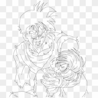 Dragon Ball Z Future Trunks Coloring Pages With 12 - Future Gohan And Trunks Drawing Clipart