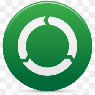 Icon Of Recycle On Button - Circle Clipart