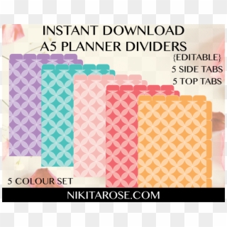 How To Make Planner Dividers For Your Filofax Or Kikki - A5 Divider Template Top Tab Clipart