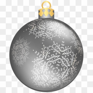 Silver Christmas Ball Png Clipart - Transparent Christmas Ornaments Png