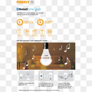 Pro Series Led Bluetooth® Speaker Lamp - Firefly Bluetooth Speaker Bulb Clipart