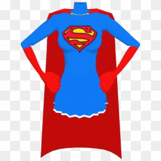 Supergirl Beta Top Cape Gloves Front - Cape Front Png Clipart