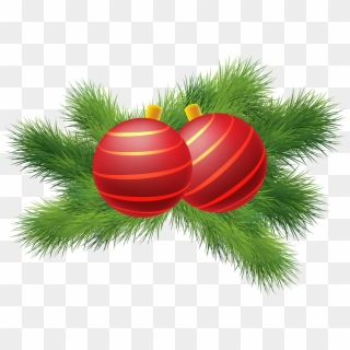 Christmas Decor With Red Christmas Balls Png Clipart - Green Christmas Balls Png Transparent Png