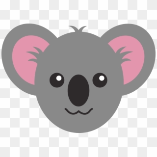 Cute Koala Face Free Clip Art - Draw A Koala Face - Png Download