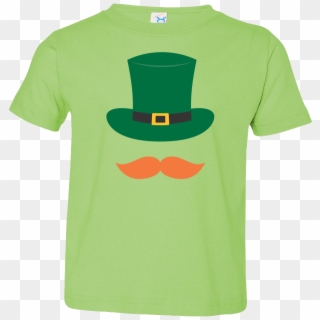 Kids Leprechaun Hat And Mustache - Active Shirt Clipart