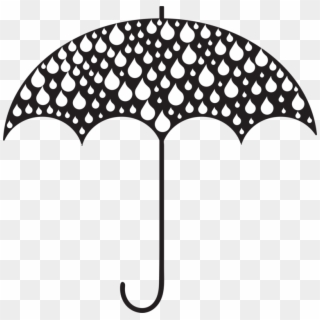 Rain Drop Silhouette Cloud Umbrella - Umbrella White Silhouette Png Clipart