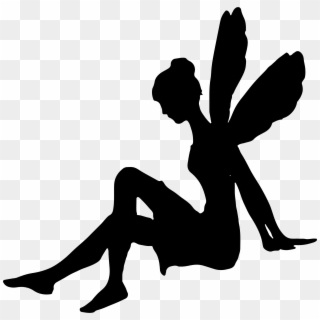 Female Fairy Relaxing Silhouette Icons Png - Fairy Silhouette No Background Clipart