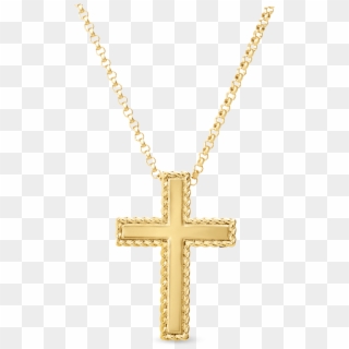 New Barocco Gold Cross Necklace - Gold Cross Necklace Transparent Clipart