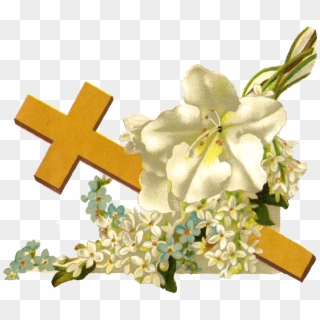 Free Religious Clip Art - Cross And Flowers Png Transparent Png