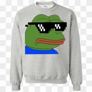Pepe Thug Life Glasses Sweatshirt - Stranger Adidas Sweatshirt Clipart