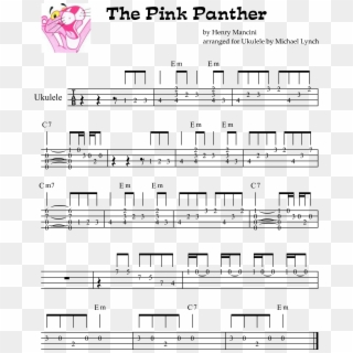 Pink Panther Ukulele Fingerpicking Clipart