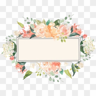 Watercolor Floral Frame Png Image - Garden Roses Clipart
